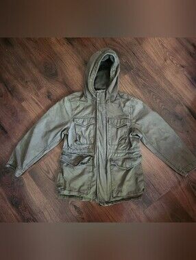 Pre-loved GAP Kids Hooded Field Jacket - Olive Green Military Style
